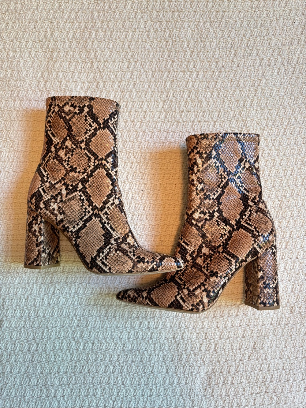 Jeffrey Canpbell Snakeskin boots with a square heel New condition